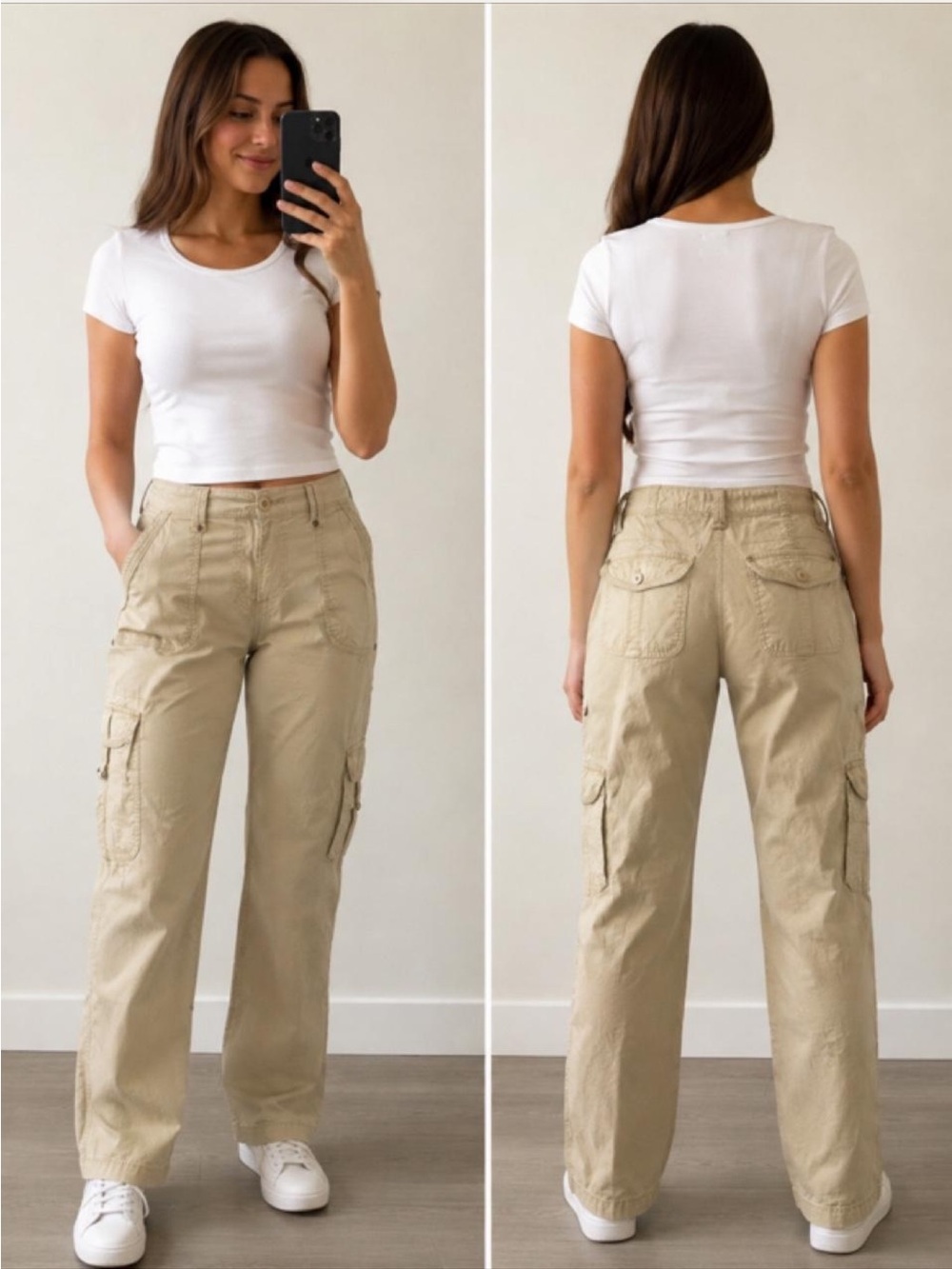 Chico’s Women’s Beige/Tan Cargo Pants Size 1 (US 8) – Stretch Cotton